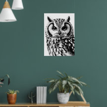Poster Portrait de Chouette Majestic Taille person