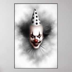 Poster Portrait de clown effrayant moderne 