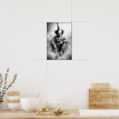 Poster Portrait de clown effrayant moderne (Cuisine)