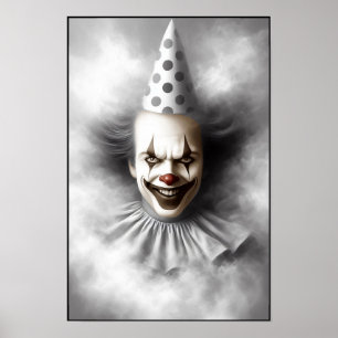 Poster Portrait de clown effrayant moderne 