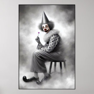 Poster Portrait de clown effrayant moderne 
