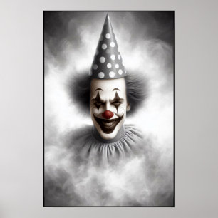 Poster Portrait de clown effrayant moderne 
