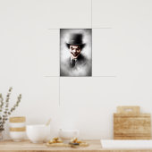 Poster Portrait de clown rétro avec chapeau (Cuisine)