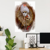 Poster Portrait de costume de carnaval, Venise (Bureau à domicile)