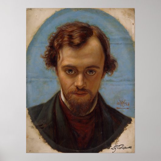 Poster Portrait de Dante Gabriel Rossetti à 22 (Devant)