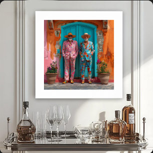 Poster Portrait de deux messieurs flamboyants