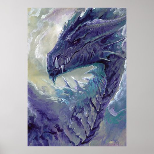 Poster Portrait de dragon : violet (Devant)