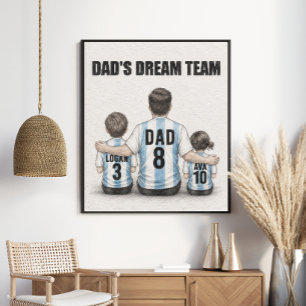 Poster Portrait de famille de football de l'équipe de rêv