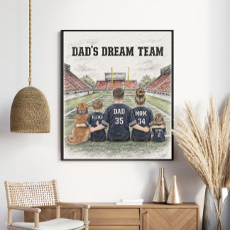 Poster Portrait de famille de football de l'équipe de rêv