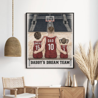 Poster Portrait de famille de l'équipe de basketball de P