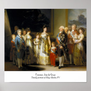 Poster Portrait de famille du roi Charles IVJose de Goya