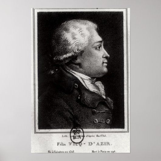 Poster Portrait de Felix Vicq d'Azyr (Devant)