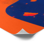 Poster Portrait de femme abstrait moderne avec fleurs (Coin)