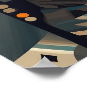 Poster Portrait de femme Abstraite moderne - Art géométri (Coin)