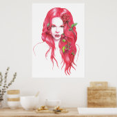Poster Portrait de femme aux cheveux rouges imaginaire su (Cuisine)
