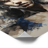 Poster Portrait De Femme Bodybuilder Stylo Et Esquisse D' (Coin)