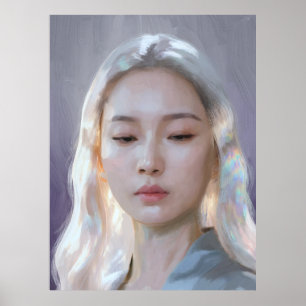 Poster Portrait de femme calme et serein