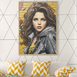 Poster Portrait de femme dans l'art de rue