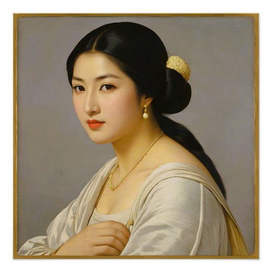 Poster Portrait de femme d'art fin "Yuki Mori" (Devant)