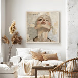 Poster Portrait de femme moderne Peinture murale esthétiq<br><div class="desc">Améliorez votre espace avec le charme sophistiqué de "Modern Woman Portrait Peinture murale esthétique". Cette oeuvre captivante présente le portrait d'une jeune femme, magnifiquement rendue dans des tons beiges neutres avec des reflets subtils. Le design élégant et minimaliste exhale l'esthétique moderne, ce qui en fait une pièce parfaite pour toutes...</div>
