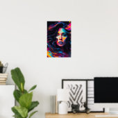 Poster Portrait de femme néo-psychédélique (Bureau à domicile)
