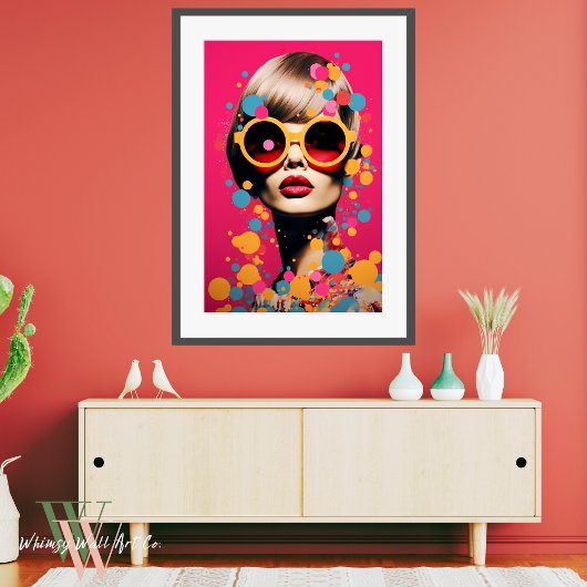 Poster Portrait de femme rose Pop Art