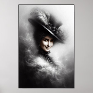 Poster Portrait de femme victorienne mystérieuse Art