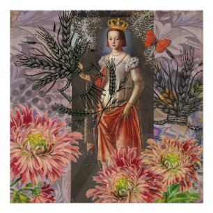 Poster Portrait de femme Vierge Antique Coloré Riche