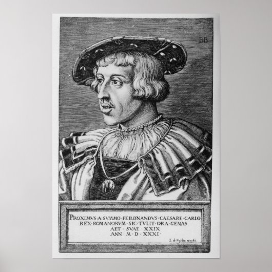 Poster Portrait de Ferdinand I de Habsburg, 1531 (Devant)