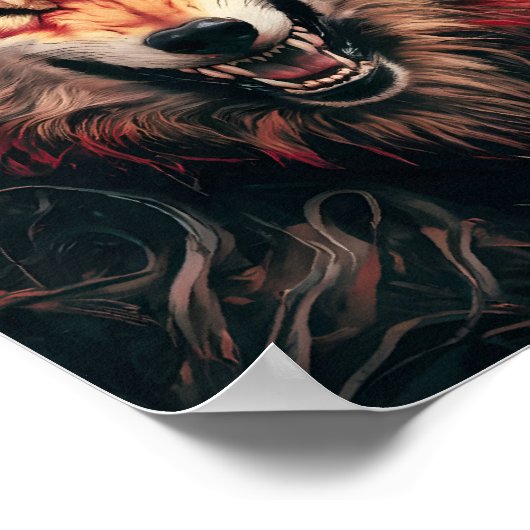 Poster Portrait de Fierce Wolf (Coin)