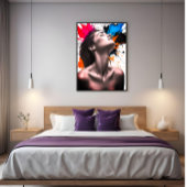 Poster Portrait de fille en gris Élégance et explosion de