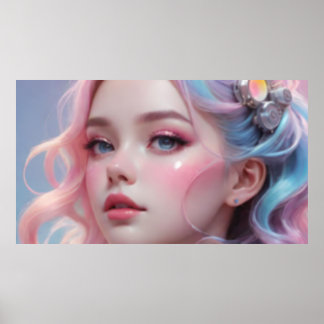 Poster Portrait de fille flou 4