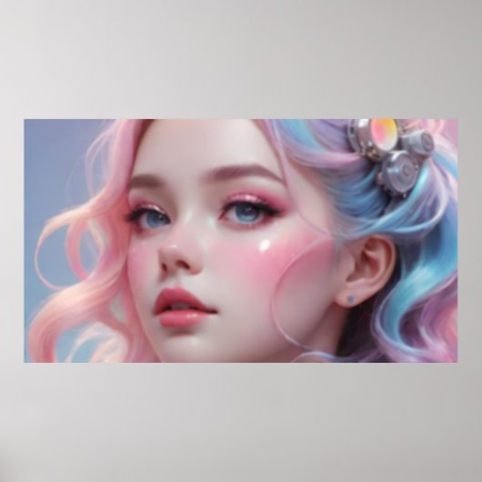 Poster Portrait de fille flou 4 (Devant)