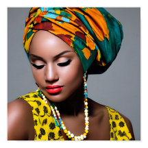 Portrait de foulard coloré de la femme noire afric