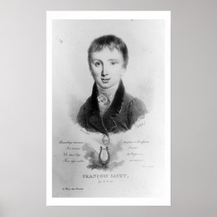 Poster Portrait de Franz Liszt (1811-86), 11 ans (gravi)