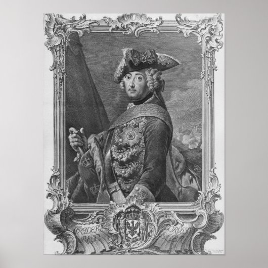 Poster Portrait de Frederick II, Le Grand (Devant)