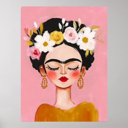Poster portrait de Frida Kahlo (Devant)