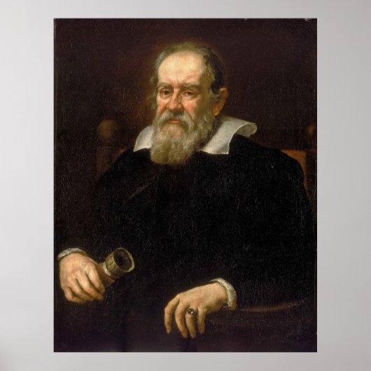 Poster Portrait de Galileo Galilei par Justus Sustermans (Devant)