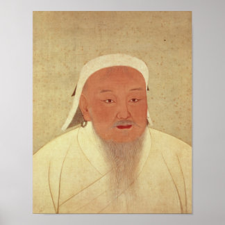 Poster Portrait de Genghis Khan, Mongol Khan