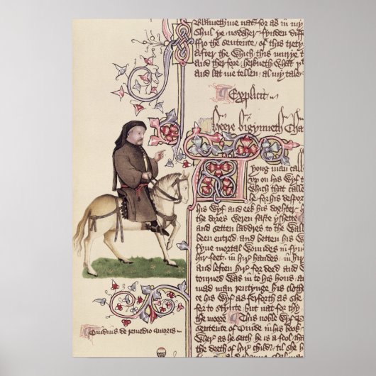 Poster Portrait de Geoffrey Chaucer fac-similé (Devant)