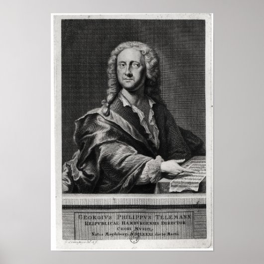 Poster Portrait de Georg Philipp Telemann (Devant)