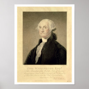 Poster Portrait de George Washington, gravé par William