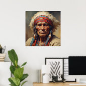 Poster Portrait de Geronimo, chef de guerre indien (Bureau à domicile)