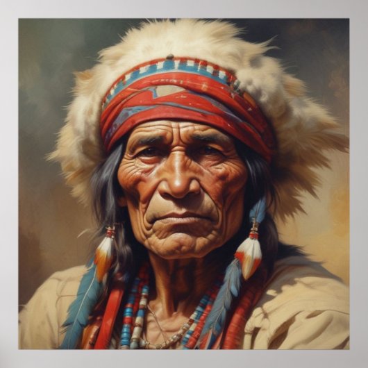Poster Portrait de Geronimo, chef de guerre indien (Devant)