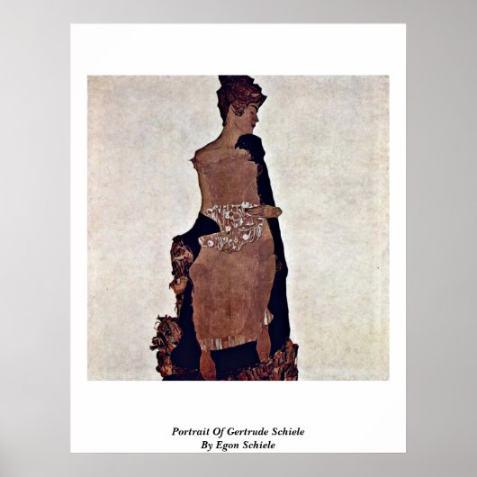 Poster Portrait De Gertrude Schiele Par Egon Schiele (Devant)