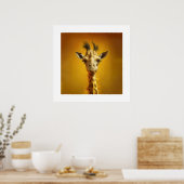 Poster Portrait de girafe amusant (Cuisine)