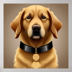 Poster Portrait de Golden Retriever 