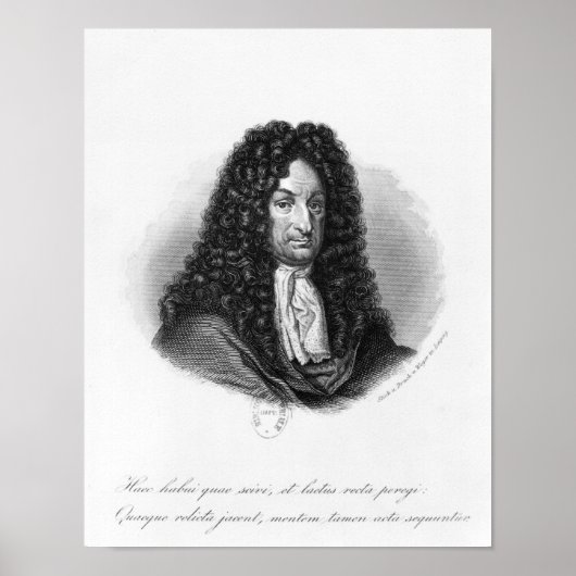 Poster Portrait de Gottfried Wilhelm Baron de Leibniz (Devant)