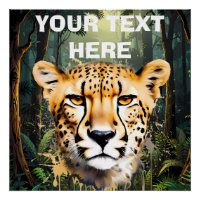 Portrait de guépard avec fond de jungle
