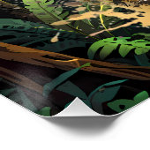 Poster Portrait de guépard avec fond de jungle (Coin)